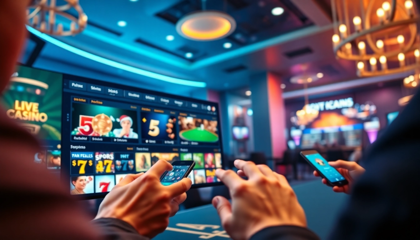 Experience the thrill of online gaming with 123b.faith showcasing vibrant casino games and players engaged in action.